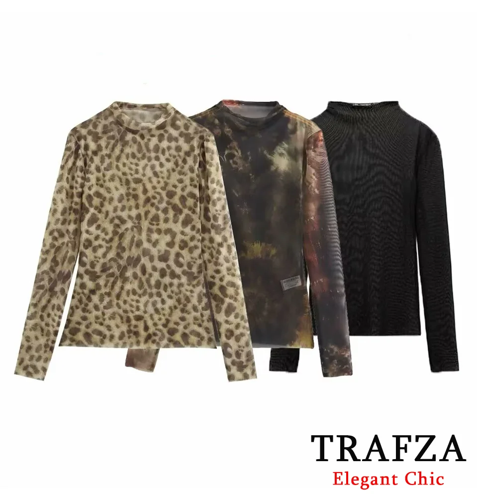 TRAFZA-Women Fashion Printed Tulle Top Turtleneck Knitted Tulle Top New 2025 Spring Summer Casual Y2K Stylish Top
TRAFZA-Women Fashion Printed Tulle Top Turtleneck Knitted Tulle Top New 2025 Spring Summer Casual Y2K Stylish Top