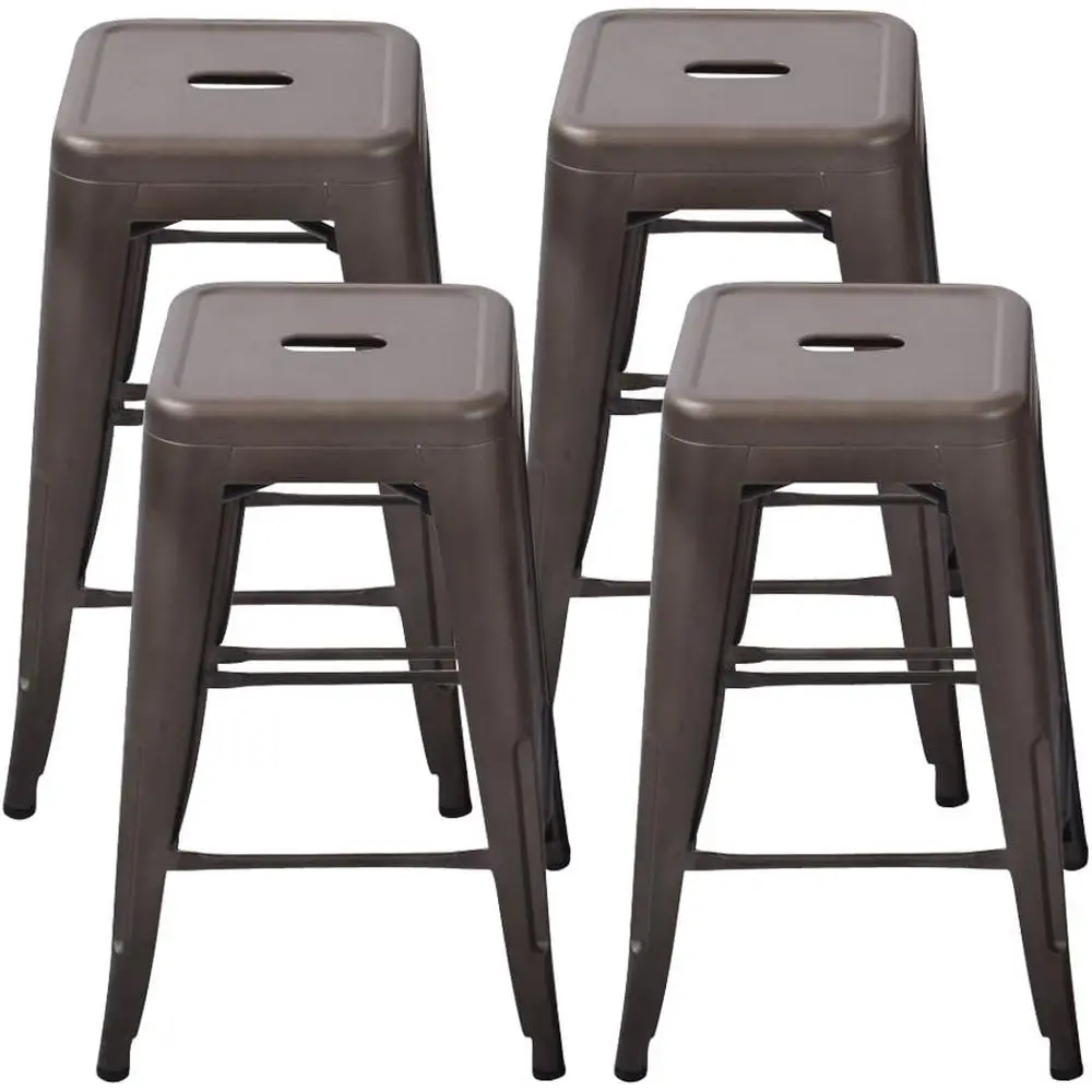Industrial Style Bronze Metal Bar Stools, Set of 4, for Patio or Kitchen, 24 Counter Height
Industrial Style Bronze Metal Bar Stools, Set of 4, for Patio or Kitchen, 24 Counter Height