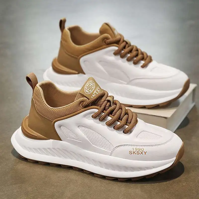 New men's shoes with breathable mesh upper and thick-soled running white Dad trendy shoes are on promotion A 1-7
New men's shoes with breathable mesh upper and thick-soled running white Dad trendy shoes are on promotion A 1-7