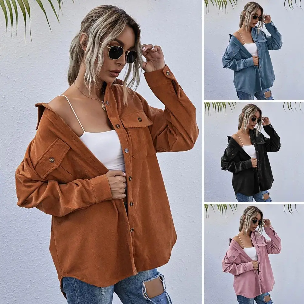 Spring Women Mid Length Coat Solid Color Women Coat Stylish Corduroy Jacket with Chest Pockets for Men Outerwear for Travel
Spring Women Mid Length Coat Solid Color Women Coat Stylish Corduroy Jacket with Chest Pockets for Men Outerwear for Travel