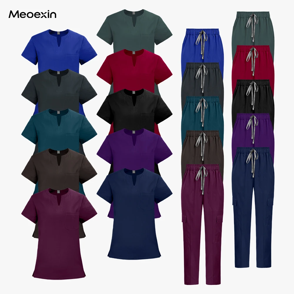 Scrub Suit Hospital Nurse Women V Neck Casual Tops Pants Sets Workwear Nursing Articles Lightweight and Soft Beauty Spa Uniforms
Scrub Suit Hospital Nurse Women V Neck Casual Tops Pants Sets Workwear Nursing Articles Lightweight and Soft Beauty Spa Uniforms