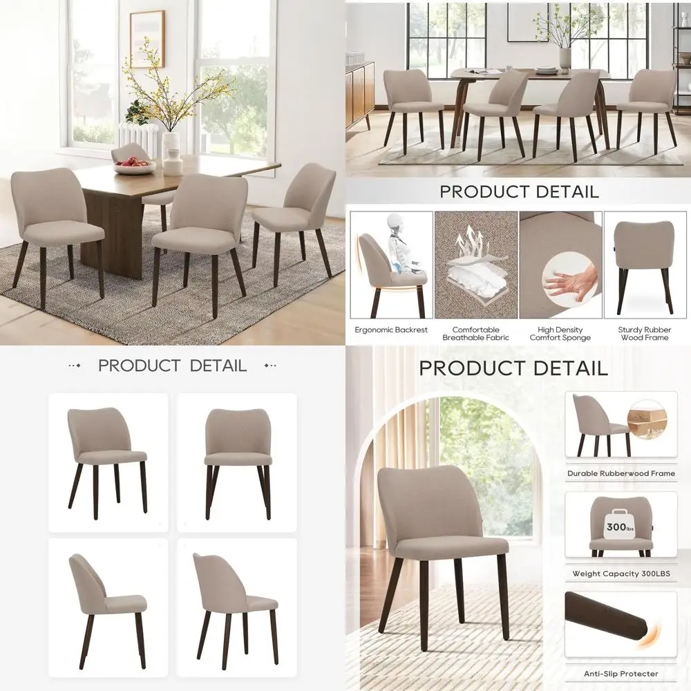 Комплект из 4 обитых тканью обеденных стульев с мягким сиденьем и деревянными ножками для дома и ресторана, цвет кэмел
Комплект из 4 обитых тканью обеденных стульев с мягким сиденьем и деревянными ножками для дома и ресторана, цвет кэмел