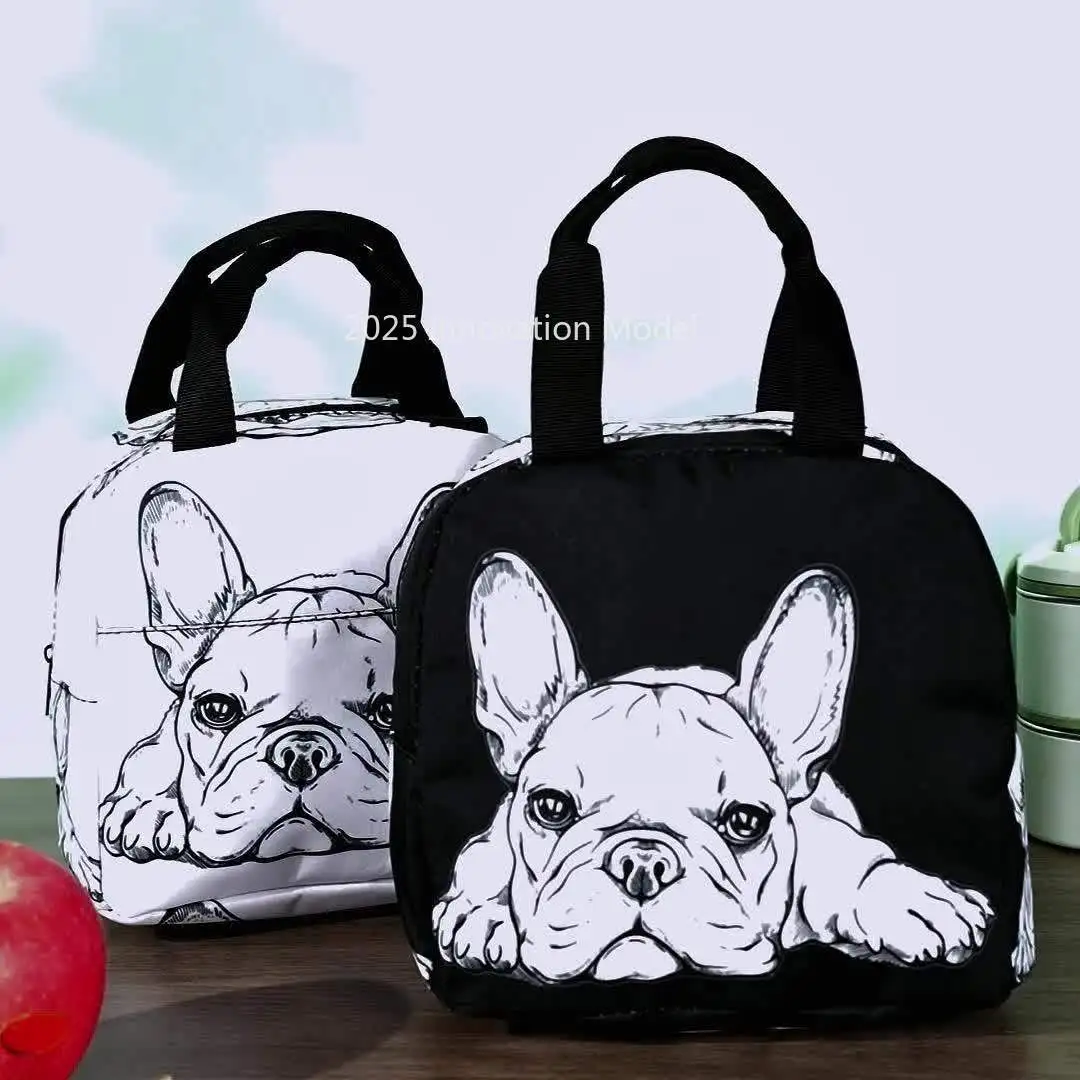 Cute French Bulldog Lunch Bag Durable Oxford Fabric, Hand Washable, Portable for Work, School Playful Design, Sturdy Handle
Cute French Bulldog Lunch Bag Durable Oxford Fabric, Hand Washable, Portable for Work, School Playful Design, Sturdy Handle