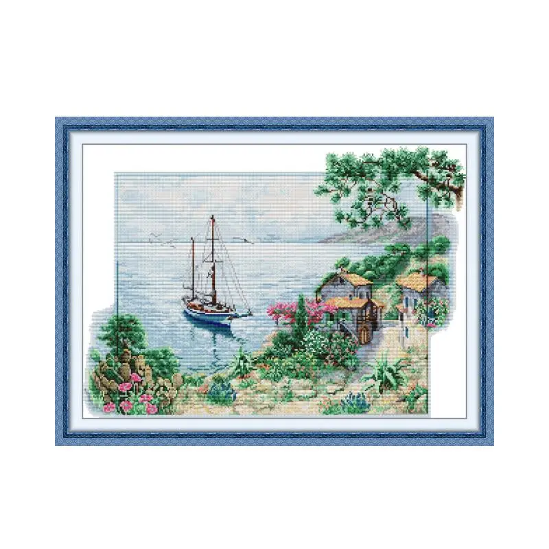 A Small Fishing Village By The Sea Scenery Cross Stitch Kit 14CT 16CT DIY Embroidery Canvas Needle Thread Set Home Decoration
A Small Fishing Village By The Sea Scenery Cross Stitch Kit 14CT 16CT DIY Embroidery Canvas Needle Thread Set Home Decoration