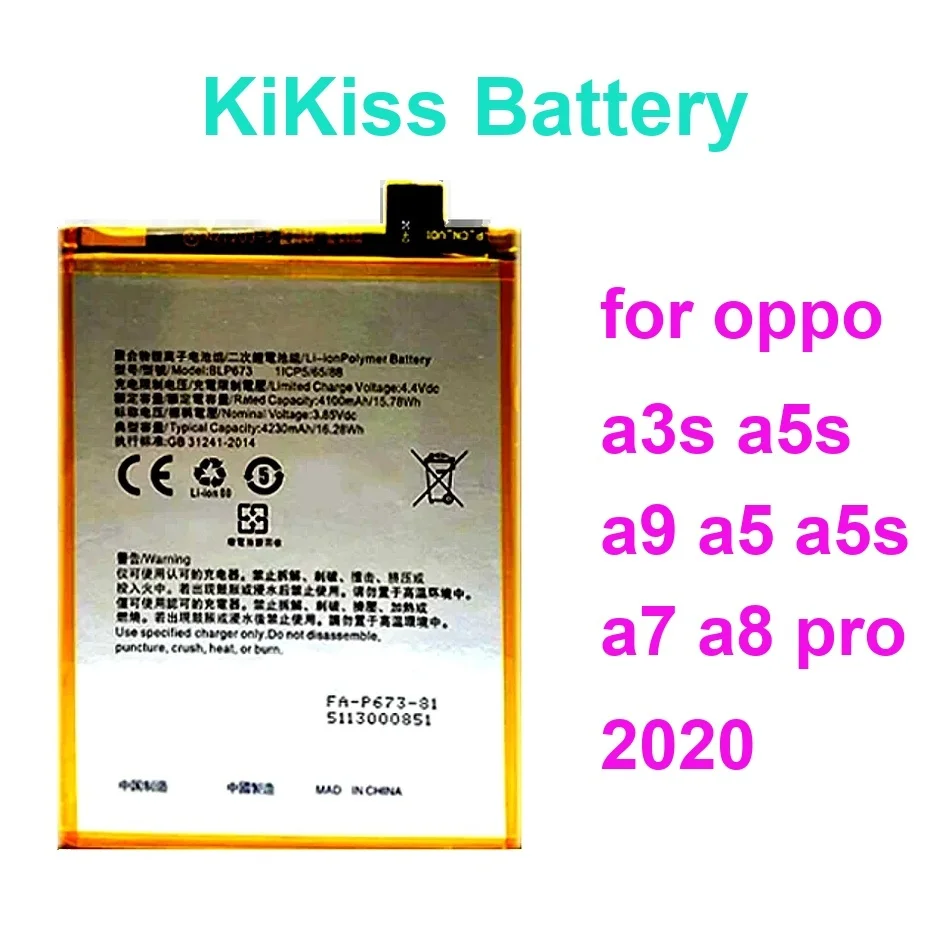Mobile Phone Battery Reliable Power BLP727 BLP683 BLP673 3500-5000Mah For Oppo A3s A5s A9 A5 A7 A8 Pro 2020
Mobile Phone Battery Reliable Power BLP727 BLP683 BLP673 3500-5000Mah For Oppo A3s A5s A9 A5 A7 A8 Pro 2020
