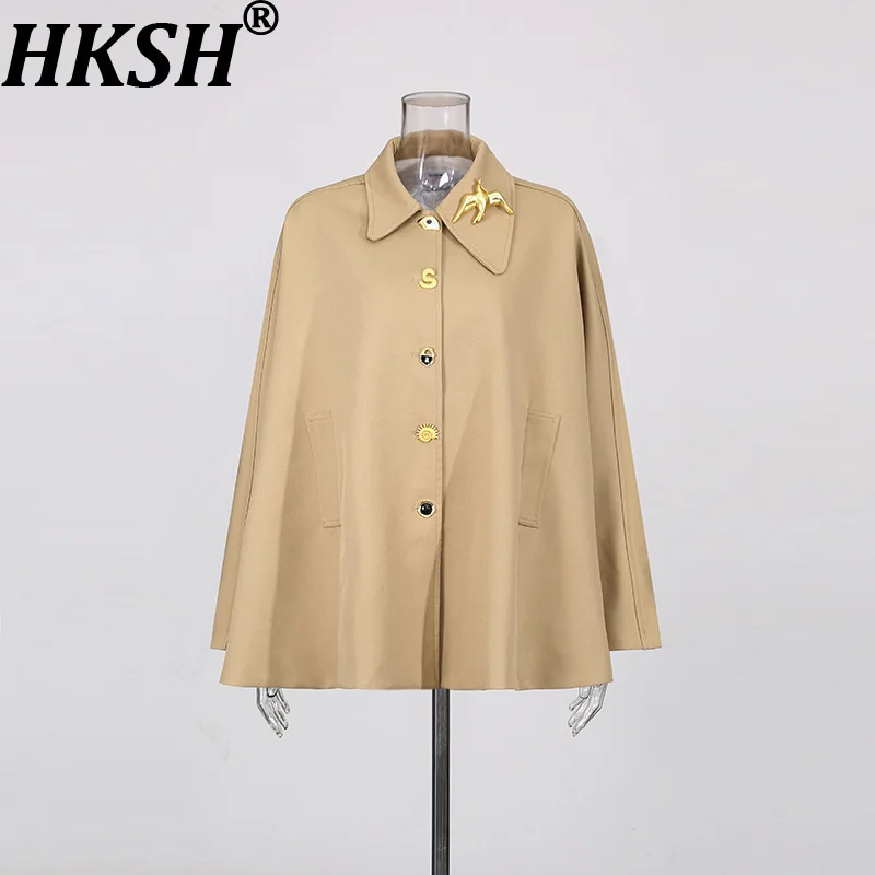 HKSH Autumn New Women Jacket Turn-down Collar Single Brested Metal Button Decoration French High-End Ins Loose Cape Coat HK12177
HKSH Autumn New Women Jacket Turn-down Collar Single Brested Metal Button Decoration French High-End Ins Loose Cape Coat HK12177