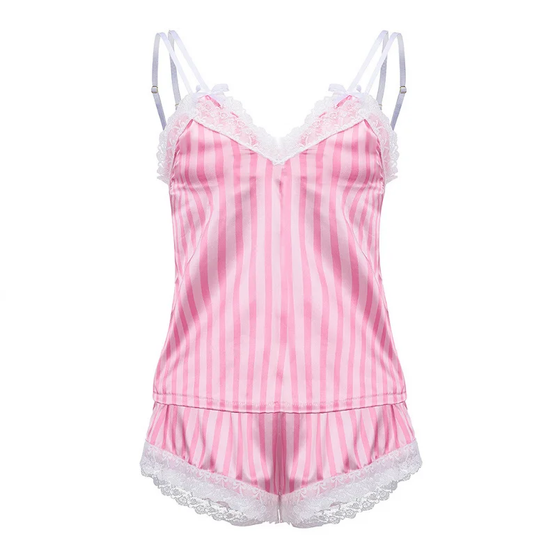 New European and American style women's striped camisole set
New European and American style women's striped camisole set