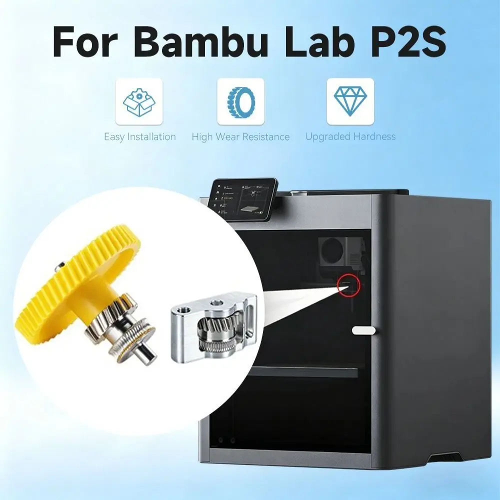 Nickel Plating 3D Printer Extruder Gear Kit High Hardness Wear Resistant Hardened Steel Extruder Wheel for Bambu Lab P2S
Nickel Plating 3D Printer Extruder Gear Kit High Hardness Wear Resistant Hardened Steel Extruder Wheel for Bambu Lab P2S