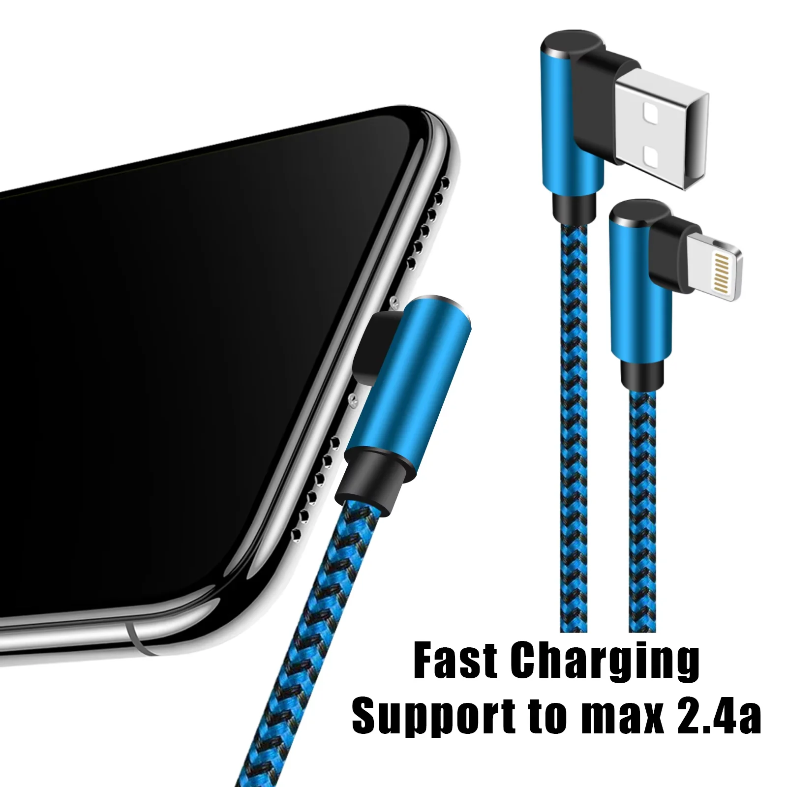 ANSEIP 3pcs USB A to Lightning Cable Fast Charge For iPhone 13 14 Pro 11 12 XS Max XR X 7 8 Plus 90 Degree USB Charger Cable
ANSEIP 3pcs USB A to Lightning Cable Fast Charge For iPhone 13 14 Pro 11 12 XS Max XR X 7 8 Plus 90 Degree USB Charger Cable