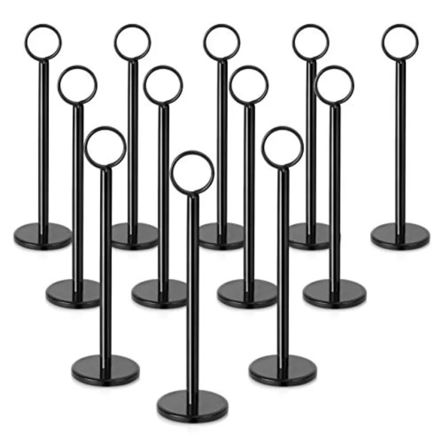 Ring-Clip Table Number Holder/ Place Card Stand, 8 Inch, Black Finish, Set of 12
Ring-Clip Table Number Holder/ Place Card Stand, 8 Inch, Black Finish, Set of 12