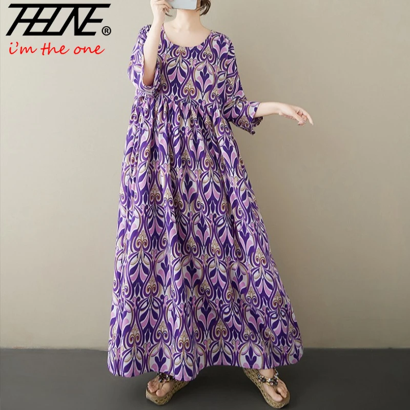 Summer Fashion Dresses for Women 2025 Cotton Floral Robe Casual Chic Elegant Loose Long Holiday Plus Size Dress Vestido Feminino
Summer Fashion Dresses for Women 2025 Cotton Floral Robe Casual Chic Elegant Loose Long Holiday Plus Size Dress Vestido Feminino