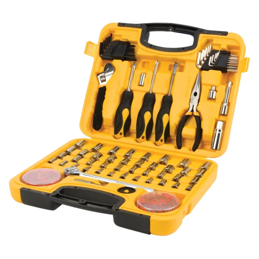 W1538 SAE/Metric Garage Tool Set for House Repairs and Projects, Yellow, 94 Pieces
W1538 SAE/Metric Garage Tool Set for House Repairs and Projects, Yellow, 94 Pieces
