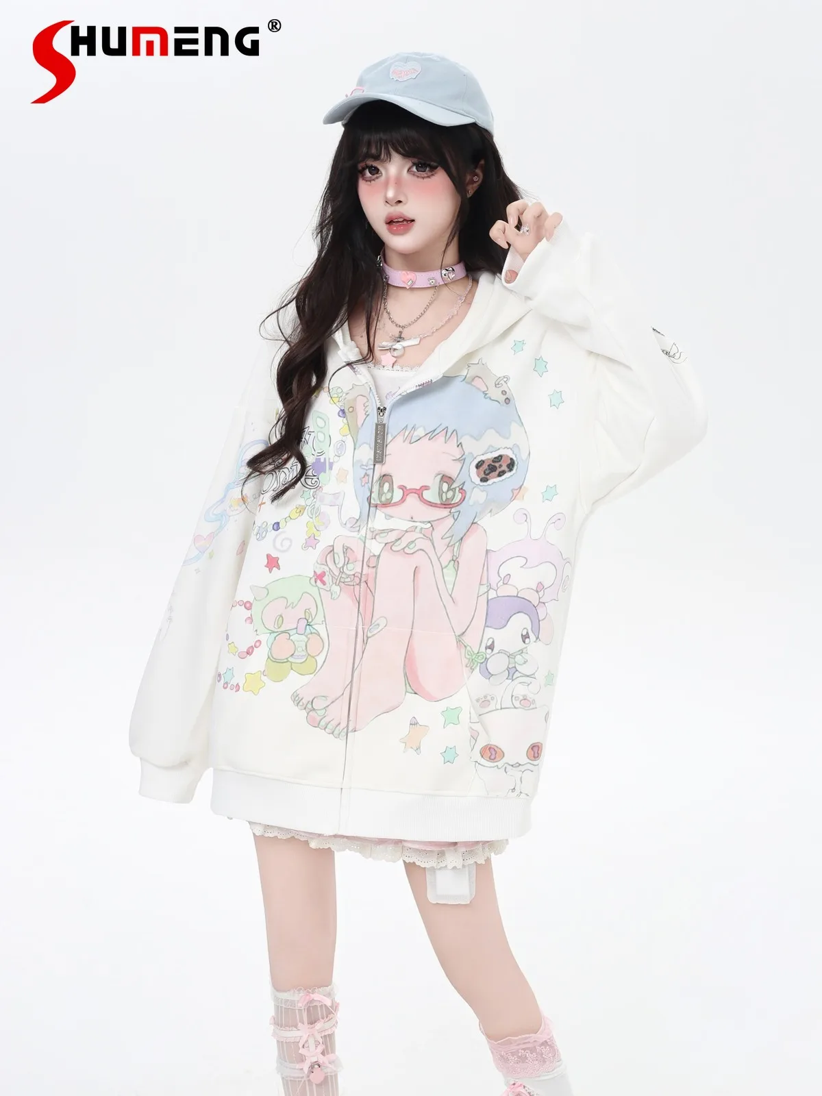 Fashion Sweet Cool Subculture Anime Hoodies Cute Cartoon Girl Print Long Sleeve Zipper Loose Sweatshirts Jackets Women Autumn
Fashion Sweet Cool Subculture Anime Hoodies Cute Cartoon Girl Print Long Sleeve Zipper Loose Sweatshirts Jackets Women Autumn