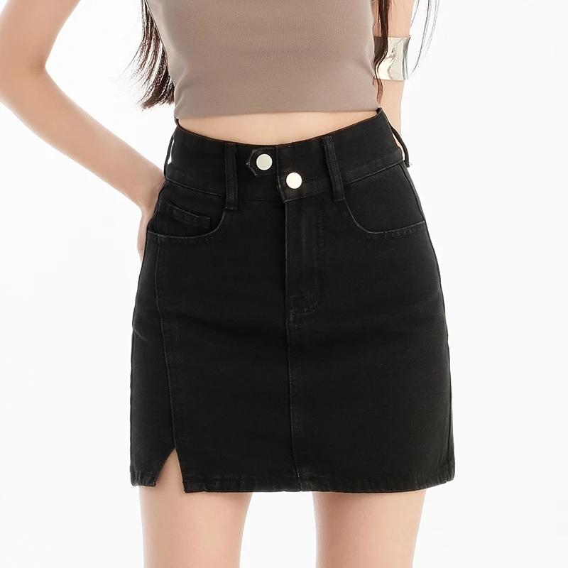 Summer Sexy Beach Denim Skirt Women High Waist Pocket Slim-fit Short Skirt Black Blue
Summer Sexy Beach Denim Skirt Women High Waist Pocket Slim-fit Short Skirt Black Blue