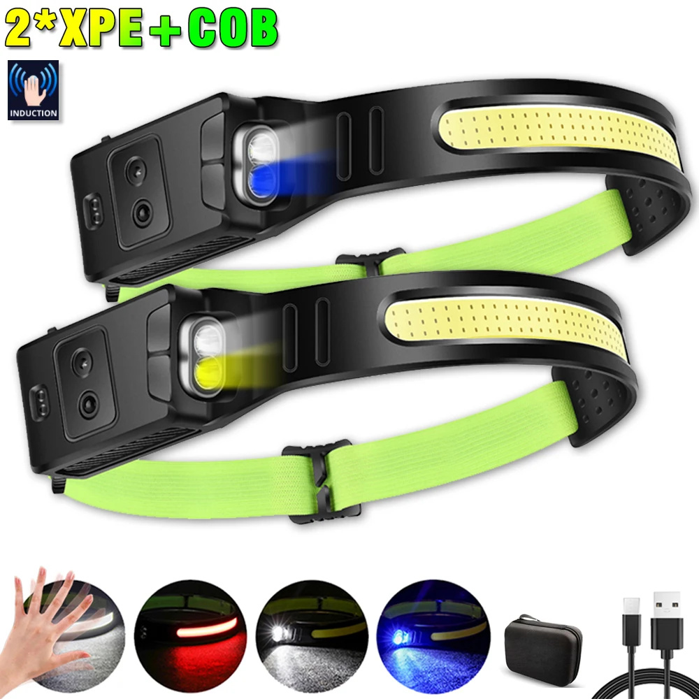 LED Sensor Headlamp blue red Flashlight Rechargeable USB-C Headlamp Head Torch 4 Mode Headlight Outdoor Running Fishing Camping
LED Sensor Headlamp blue red Flashlight Rechargeable USB-C Headlamp Head Torch 4 Mode Headlight Outdoor Running Fishing Camping