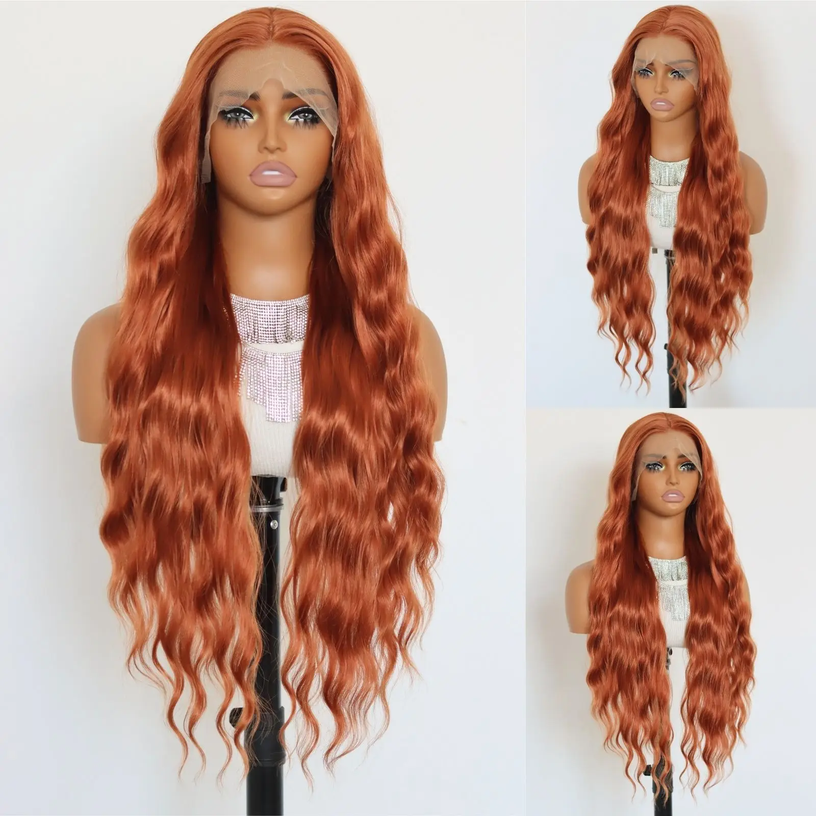13X4 Ginger Orange Synthetic Lace Front Wigs for Women Long Wavy Pre Plucked Natural Hairline Wig Heat Resistant Fiber Wig32Inch
13X4 Ginger Orange Synthetic Lace Front Wigs for Women Long Wavy Pre Plucked Natural Hairline Wig Heat Resistant Fiber Wig32Inch
