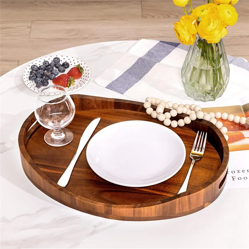 NEW-Multi-Use Wood Serving Tray With Handles Platter For Breakfast In Bed, Coffee Table, Living Room, Lunch, Dinner, Bathroom 
NEW-Multi-Use Wood Serving Tray With Handles Platter For Breakfast In Bed, Coffee Table, Living Room, Lunch, Dinner, Bathroom