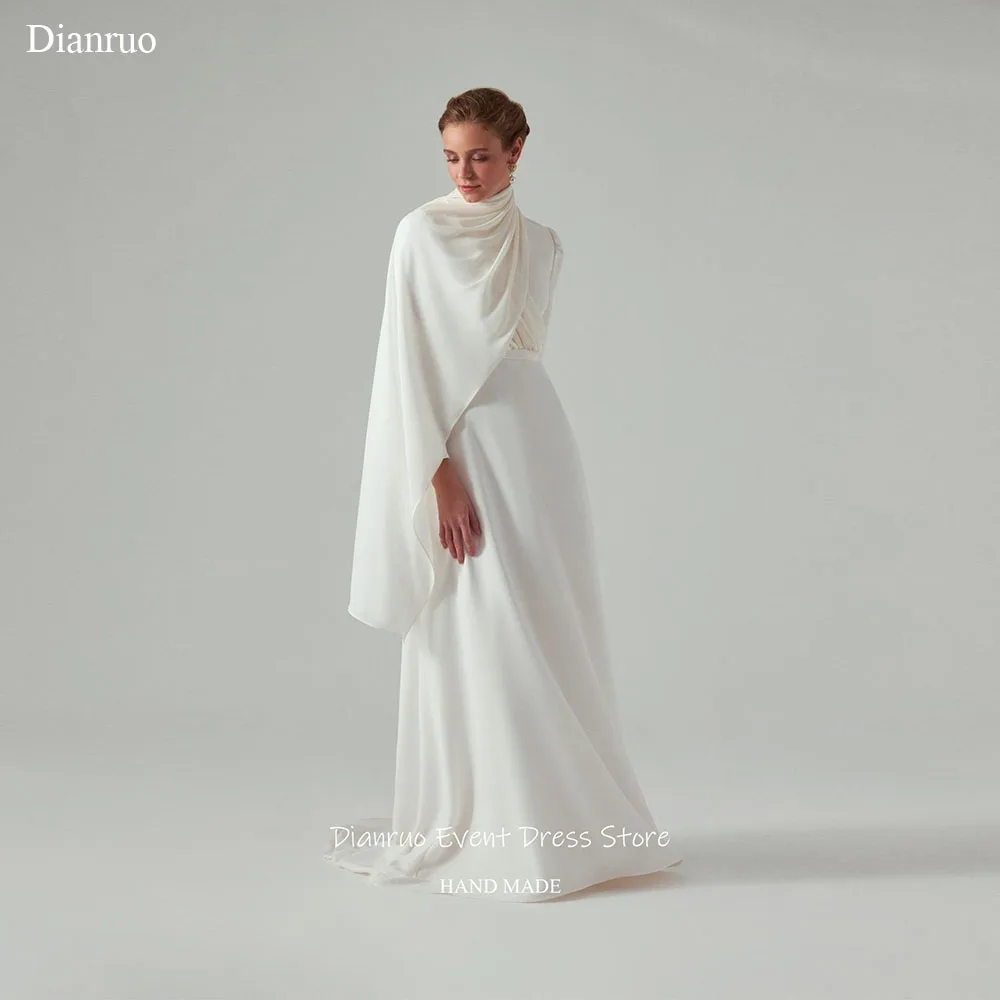 Dianruo Asymmetric High Neck Wedding Dress Drape Styled Ruched Vestido De Noiva Minimalist Chic Formal Evening Dress Customized
Dianruo Asymmetric High Neck Wedding Dress Drape Styled Ruched Vestido De Noiva Minimalist Chic Formal Evening Dress Customized