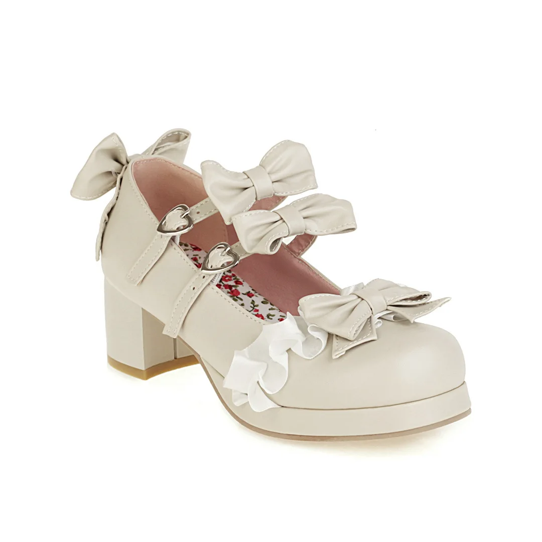 Ankle Strap Girls High Heels Women Platform Pumps Wedding Party Shoes Sweet Bowknot Princess Cosplay Lolita Shoes Size 30-43
Ankle Strap Girls High Heels Women Platform Pumps Wedding Party Shoes Sweet Bowknot Princess Cosplay Lolita Shoes Size 30-43
