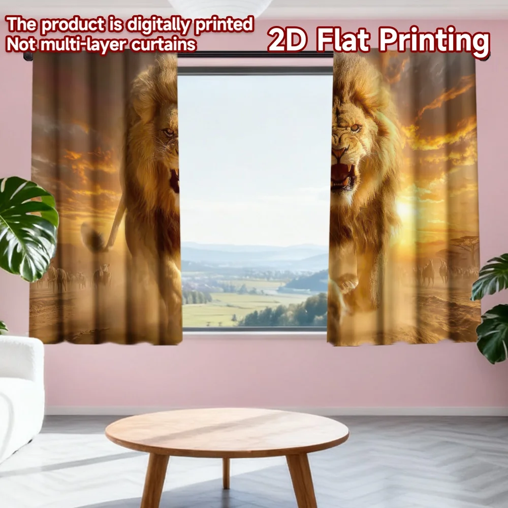 2D flat printing 2pcs Window Drapes Majestic Lion at Sunset Digital Printed Polyester Drapes Seasonal Party & Holiday Decor for
2D flat printing 2pcs Window Drapes Majestic Lion at Sunset Digital Printed Polyester Drapes Seasonal Party & Holiday Decor for