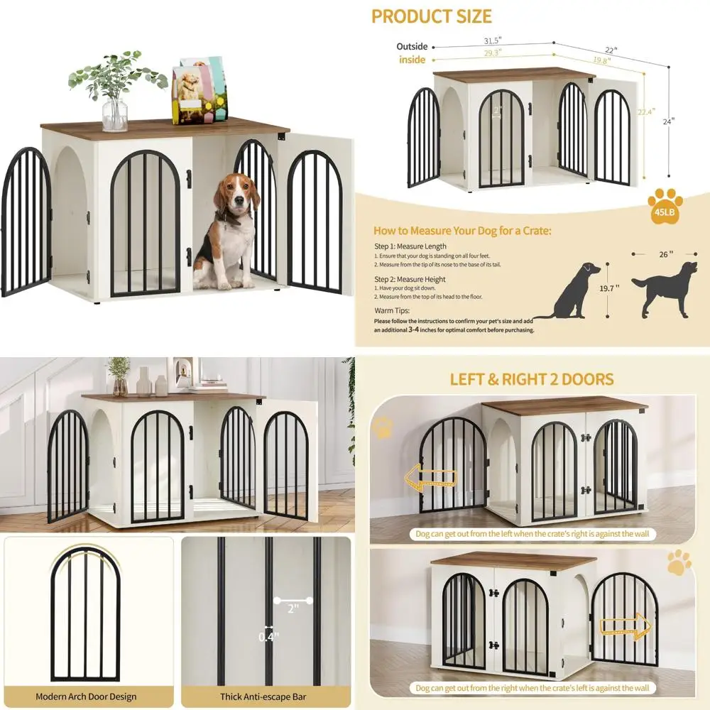 Sturdy Wooden Dog Crate for Small to Medium Dogs - Indoor Kennel, Decorative Pet House
Sturdy Wooden Dog Crate for Small to Medium Dogs - Indoor Kennel, Decorative Pet House