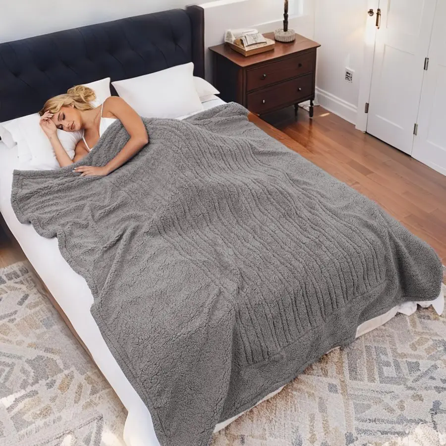 Blanket Full Size Electric Blanket 72 x 84 with 5 Levels Heating amp 10Hs Auto Off, Silky Microplush Flannel amp Warm Sherpa Fab
Blanket Full Size Electric Blanket 72 x 84 with 5 Levels Heating amp 10Hs Auto Off, Silky Microplush Flannel amp Warm Sherpa Fab