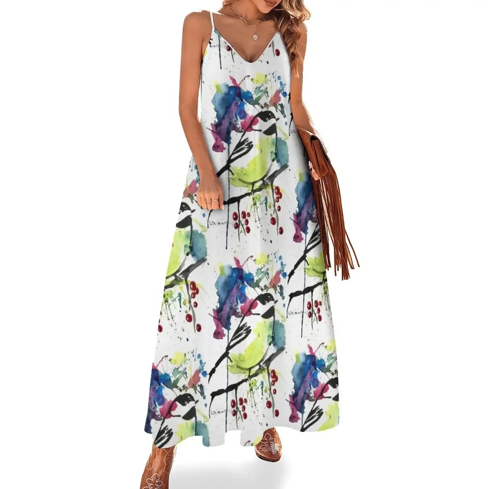 Colorful Ink-Splash Black-Capped Chickadee Sleeveless Dress women's elegant loose dresses Bride dresses women clothes
Colorful Ink-Splash Black-Capped Chickadee Sleeveless Dress women's elegant loose dresses Bride dresses women clothes