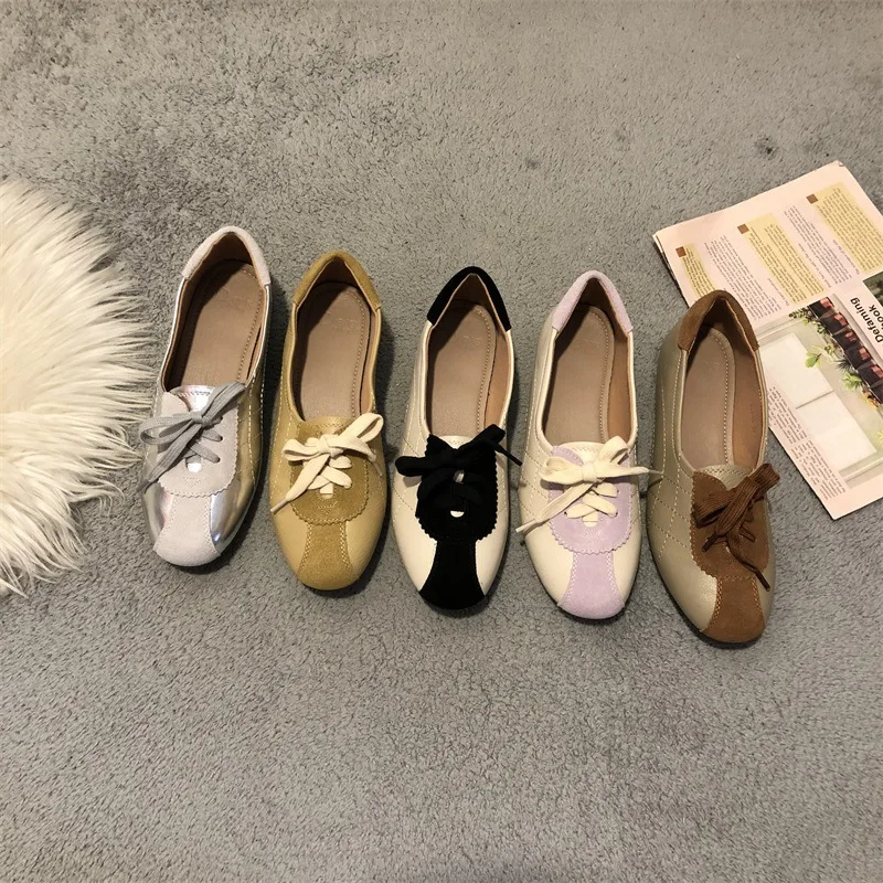 Elegant Loafers Shallow Shoes Lace-Up Spring Women Soft Sole Single Shoes Femme Fashion Personality Round Toe Flats Shoes
Elegant Loafers Shallow Shoes Lace-Up Spring Women Soft Sole Single Shoes Femme Fashion Personality Round Toe Flats Shoes