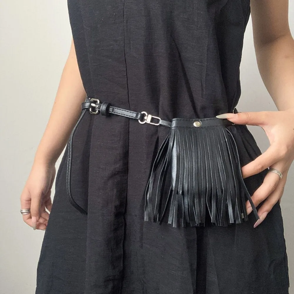 Trendy PU Leather Tassel Belt Vintage Jeans Decor Waistband with Bag Punk Black Pocket Belts Streetwear
Trendy PU Leather Tassel Belt Vintage Jeans Decor Waistband with Bag Punk Black Pocket Belts Streetwear
