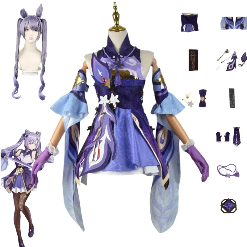 Anime Genshin Impact Keqing Cosplay Costumes Suit Dress Lovely Uniform Halloween Keqing Ponytails Mixed Purple Cosplay Costumes
Anime Genshin Impact Keqing Cosplay Costumes Suit Dress Lovely Uniform Halloween Keqing Ponytails Mixed Purple Cosplay Costumes