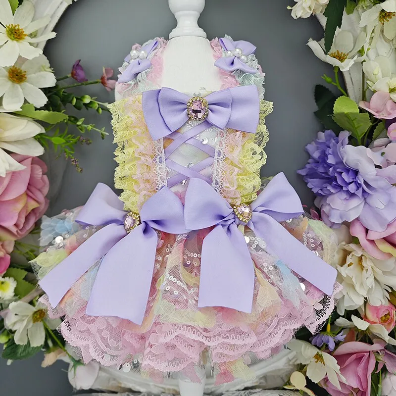 Handmade Luxury Dog Dress Princess Lace Tutu with Bows Sequin Ruffles Cute Puppy Outfit Small Dogs Cats Wedding Birthday Party
Handmade Luxury Dog Dress Princess Lace Tutu with Bows Sequin Ruffles Cute Puppy Outfit Small Dogs Cats Wedding Birthday Party