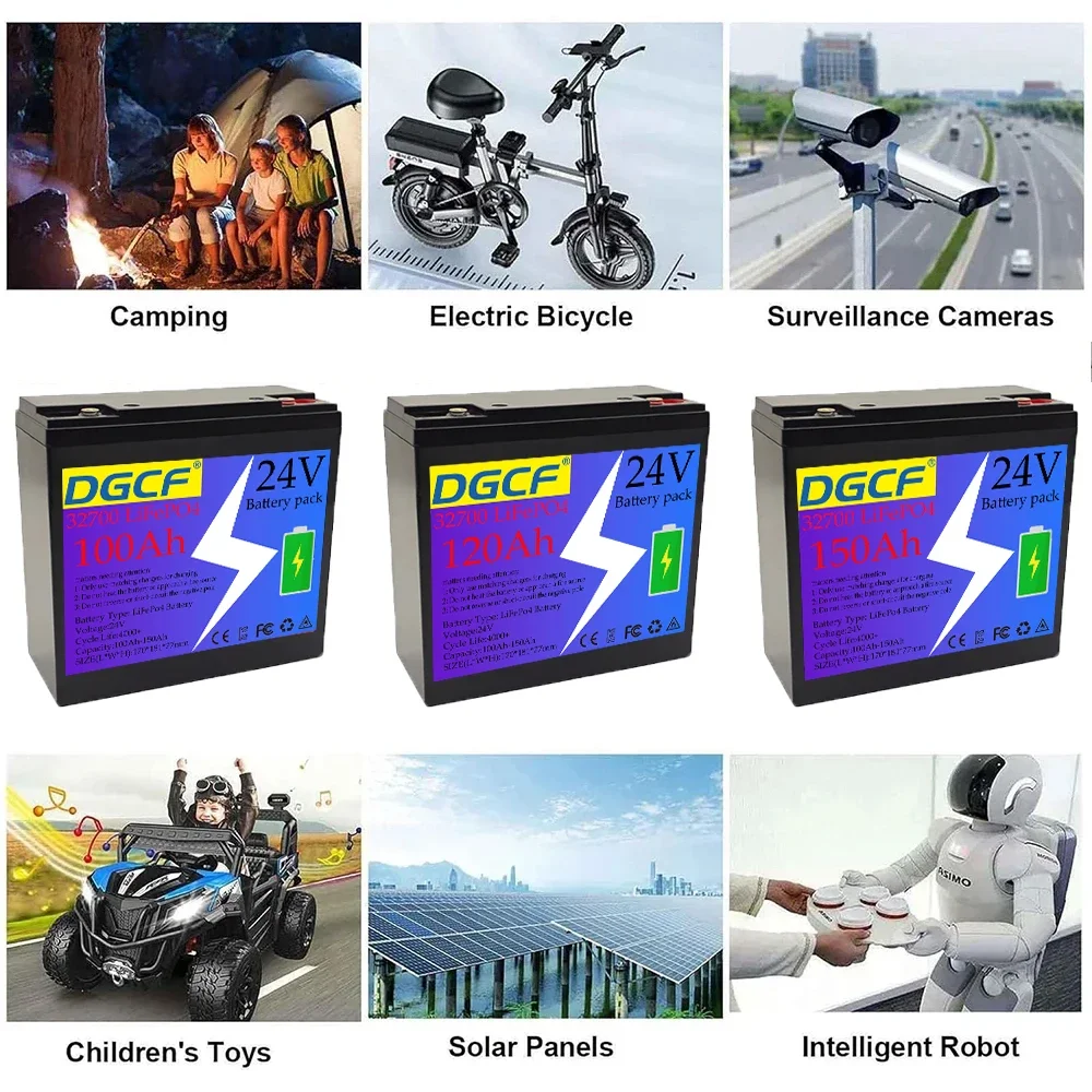 32700 lithium iron phosphate battery 24V 100Ah 120Ah 150Ah Built-in 150A BMS,for Solar Marine Overland Off-Grid LiFePo4 Battery
32700 lithium iron phosphate battery 24V 100Ah 120Ah 150Ah Built-in 150A BMS,for Solar Marine Overland Off-Grid LiFePo4 Battery