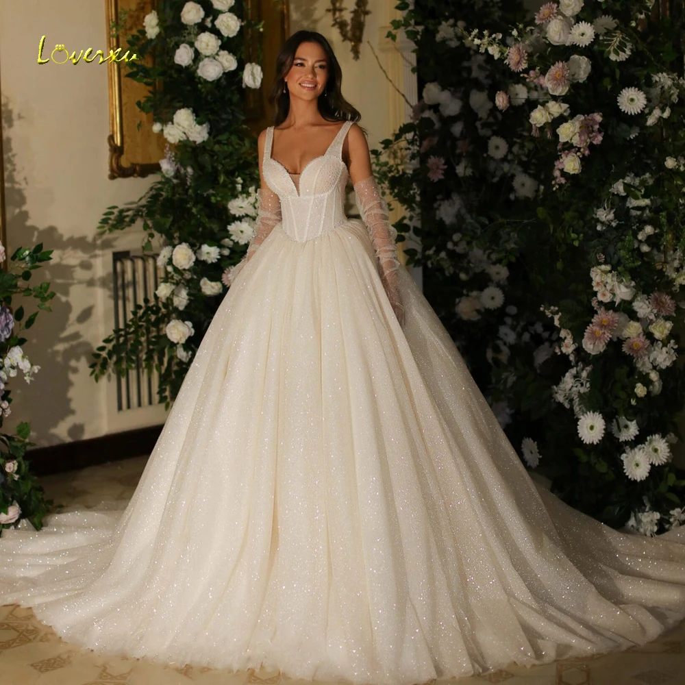 Loverxu Ball Gown Luxury Wedding Dresses 2024 Sweetheart Spaghetti Straps Vestido De Novia Lace Beaded Glitter Robe De Mariee
Loverxu Ball Gown Luxury Wedding Dresses 2024 Sweetheart Spaghetti Straps Vestido De Novia Lace Beaded Glitter Robe De Mariee