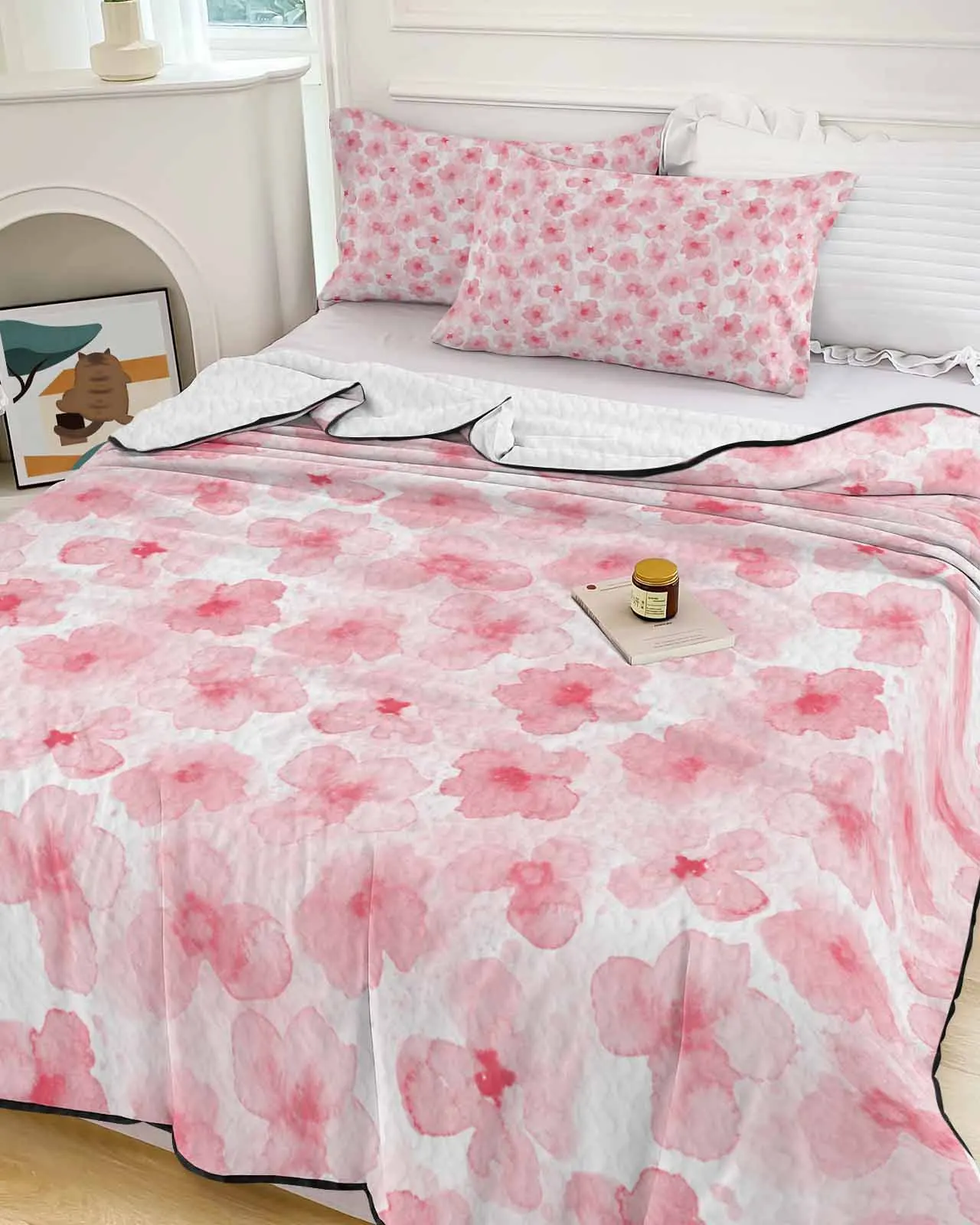 Pink Watercolor Floral Texture Summer Cooling Quilt Air Condition Blanket Comfortable Lightweight Bedroom Thin Quilt
Pink Watercolor Floral Texture Summer Cooling Quilt Air Condition Blanket Comfortable Lightweight Bedroom Thin Quilt