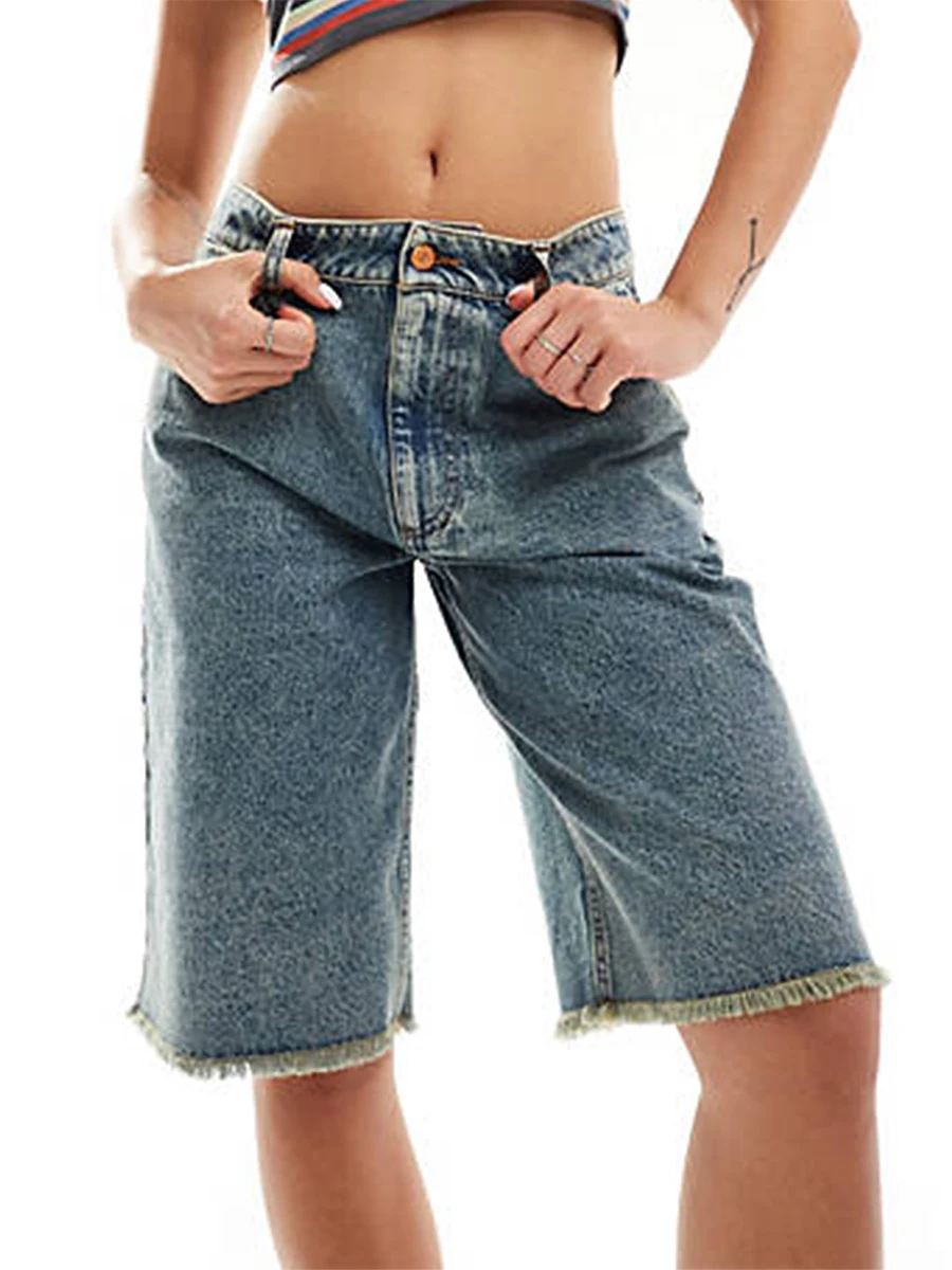 Women Summer Denim Shorts Casual Vintage Solid Color Jean Short Pants for Vacation Streetwear
Women Summer Denim Shorts Casual Vintage Solid Color Jean Short Pants for Vacation Streetwear