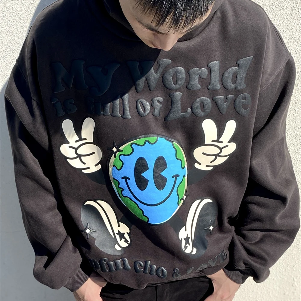 Leisure Street Apparel Earth Foam Printed Hoodie Smiling Face Sweater Cotton Pullover Sweatshirt Hoodie for Men and Women
Leisure Street Apparel Earth Foam Printed Hoodie Smiling Face Sweater Cotton Pullover Sweatshirt Hoodie for Men and Women