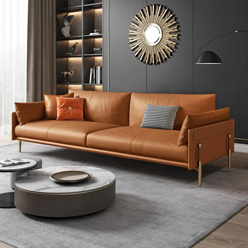 Modern light luxury leather sofa living room modern light luxury small apartment Italian minimalist straight row three-person so
Modern light luxury leather sofa living room modern light luxury small apartment Italian minimalist straight row three-person so