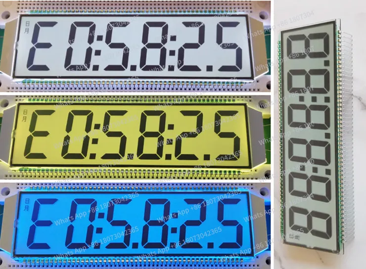 100PIN TN Positive 6-Digits Segment LCD Panel 5V Fuel Dispenser Display Screen Digital Display Code Time LCD Screen