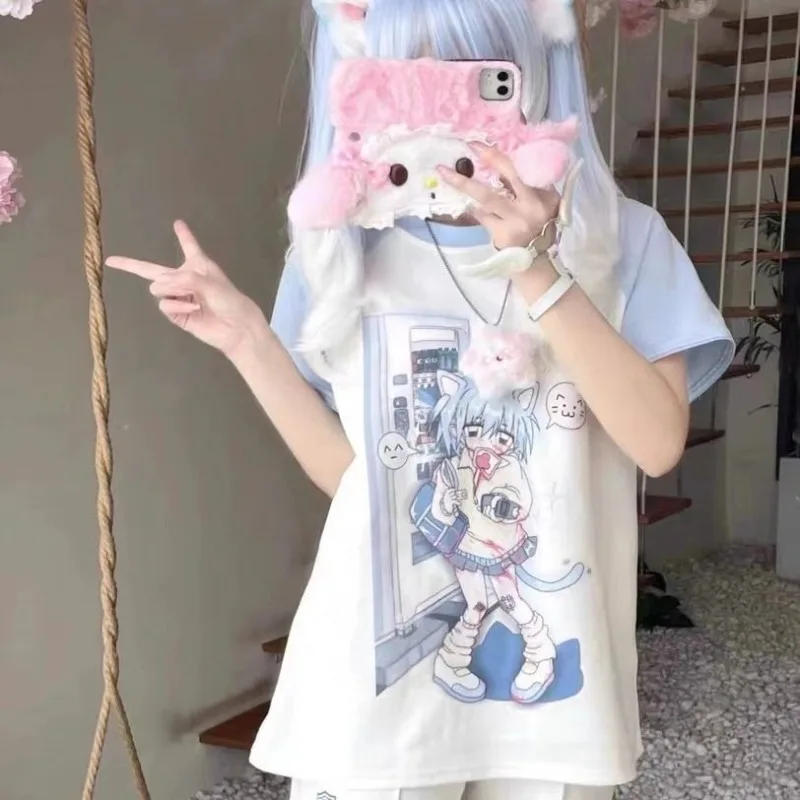 Detachable Short Sleeve All-match Top for Women Y2k Mid-length Loose O-neck T-shirts 2025 Summer New O-neck Print Tee Shirt
Detachable Short Sleeve All-match Top for Women Y2k Mid-length Loose O-neck T-shirts 2025 Summer New O-neck Print Tee Shirt