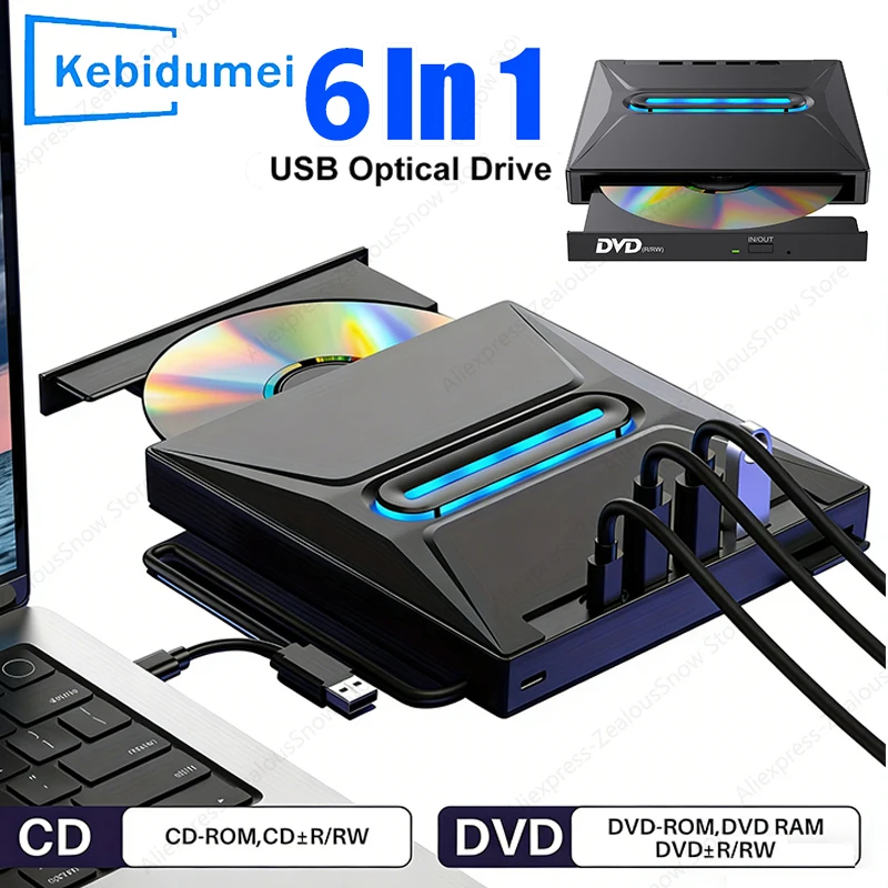 KEBIDUMEI CD/DVD-рекордер/плеер USB3.0 и Type-C, привод DVD+/-RW, кардридер SD, записывающее устройство CD-ROM, DVD-плеер Hub-Co для ноутбуков и настольных ПК
KEBIDUMEI CD/DVD-рекордер/плеер USB3.0 и Type-C, привод DVD+/-RW, кардридер SD, записывающее устройство CD-ROM, DVD-плеер Hub-Co для ноутбуков и настольных ПК