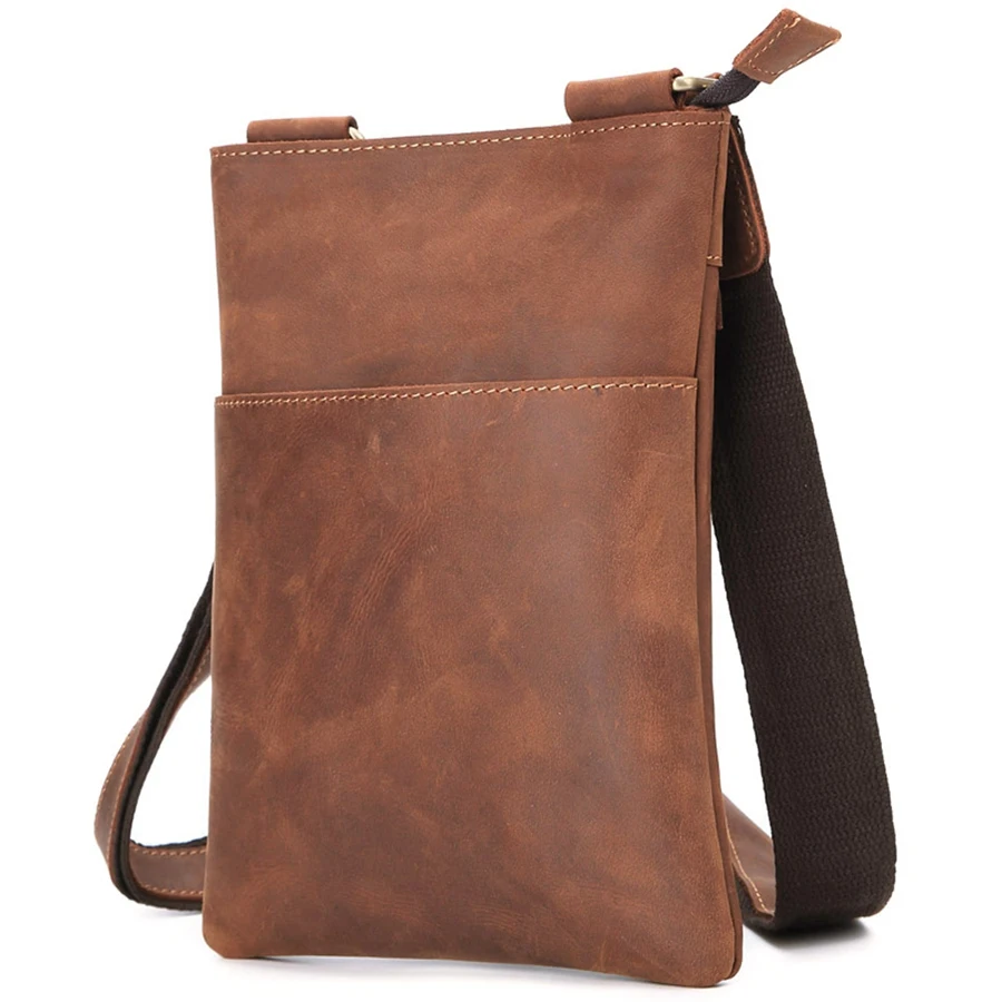 Crazy Horse Leather Men's Crossbody Bag Vintage Cowhide Thin Messenger Bag Small Shoulder Bag for
Crazy Horse Leather Men's Crossbody Bag Vintage Cowhide Thin Messenger Bag Small Shoulder Bag for