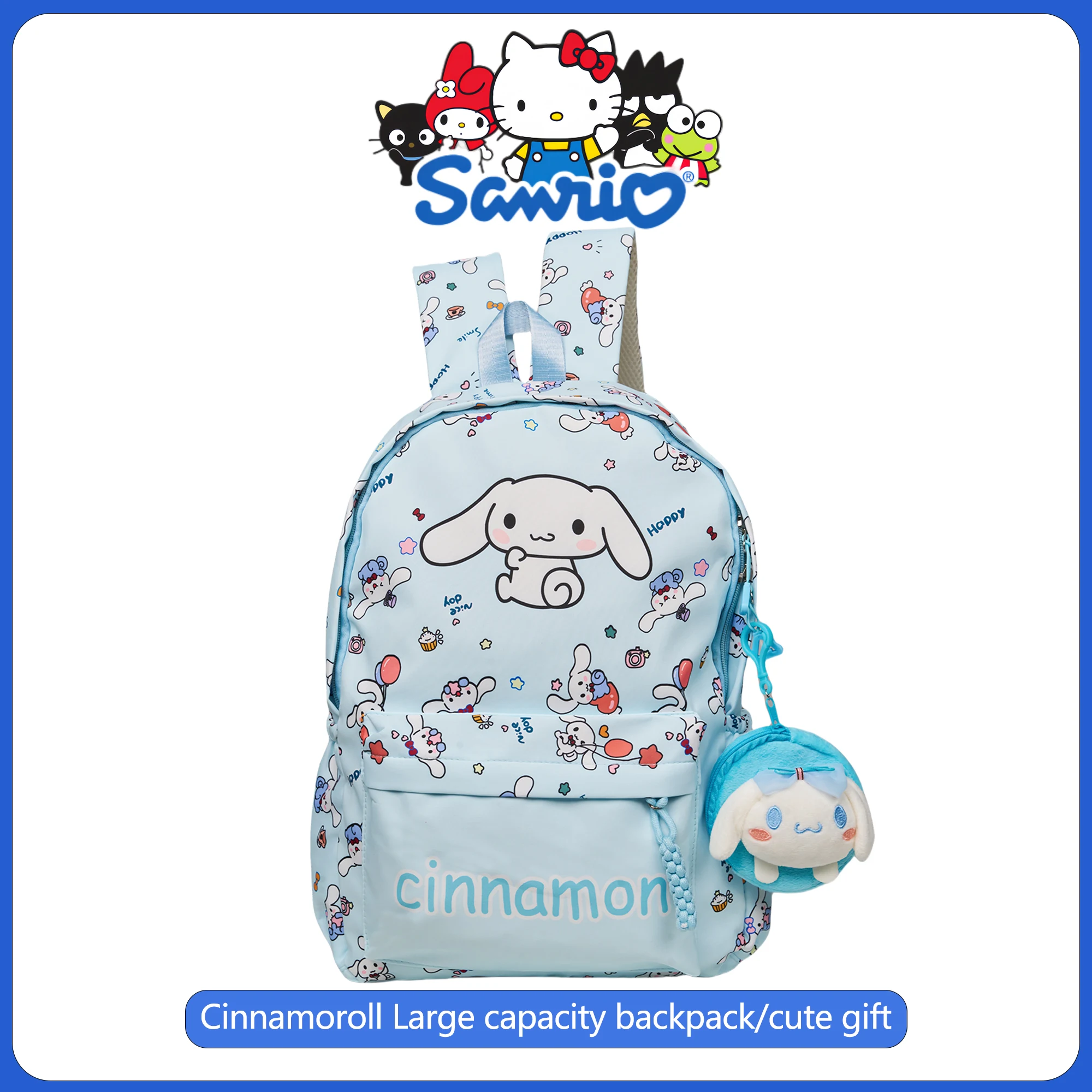 Sanrio Hello Kitty Anime Backpack, Kuromi Cinnamoroll School Bags With Wallet Charm, Student Girl Casual Travel Commute Knapsack
Sanrio Hello Kitty Anime Backpack, Kuromi Cinnamoroll School Bags With Wallet Charm, Student Girl Casual Travel Commute Knapsack
