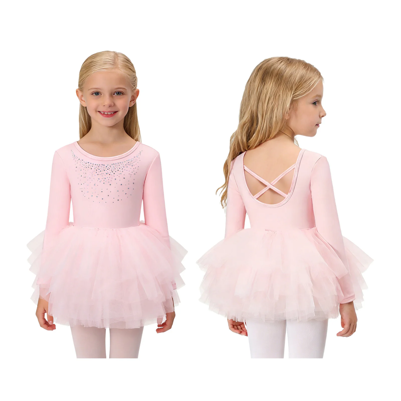 Children Rhinestone Long Sleeve Ballet Dress Gymnastics Leotard Built in Briefs Stretchy Breathable for Dance Stage Competition
Children Rhinestone Long Sleeve Ballet Dress Gymnastics Leotard Built in Briefs Stretchy Breathable for Dance Stage Competition