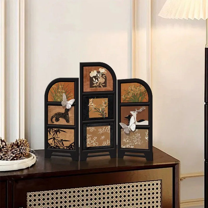 Mid-Century Chinese Style Tabletop Folding Screen Zen Tea Table Entryway Decor Ornament
Mid-Century Chinese Style Tabletop Folding Screen Zen Tea Table Entryway Decor Ornament