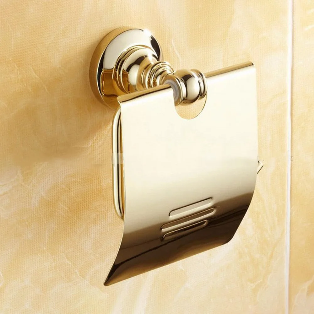 Luxury Gold Color Brass Wall Mounted Bathroom Hardware Accessories Toilet Paper Roll Holder Dba105
Luxury Gold Color Brass Wall Mounted Bathroom Hardware Accessories Toilet Paper Roll Holder Dba105
