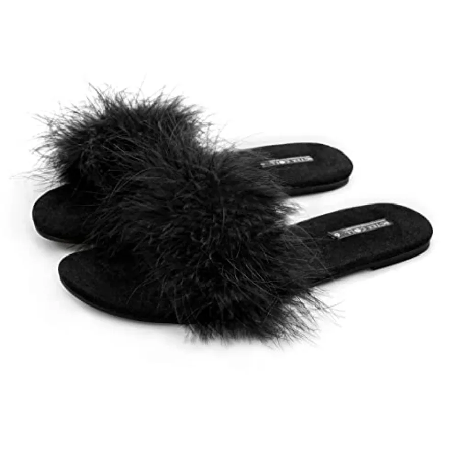 BCTEX COLL Women's Fuzzy Open Toe Slippers Memory Foam Feather Slides Fluffy Furry Indoor House Sandals
BCTEX COLL Women's Fuzzy Open Toe Slippers Memory Foam Feather Slides Fluffy Furry Indoor House Sandals
