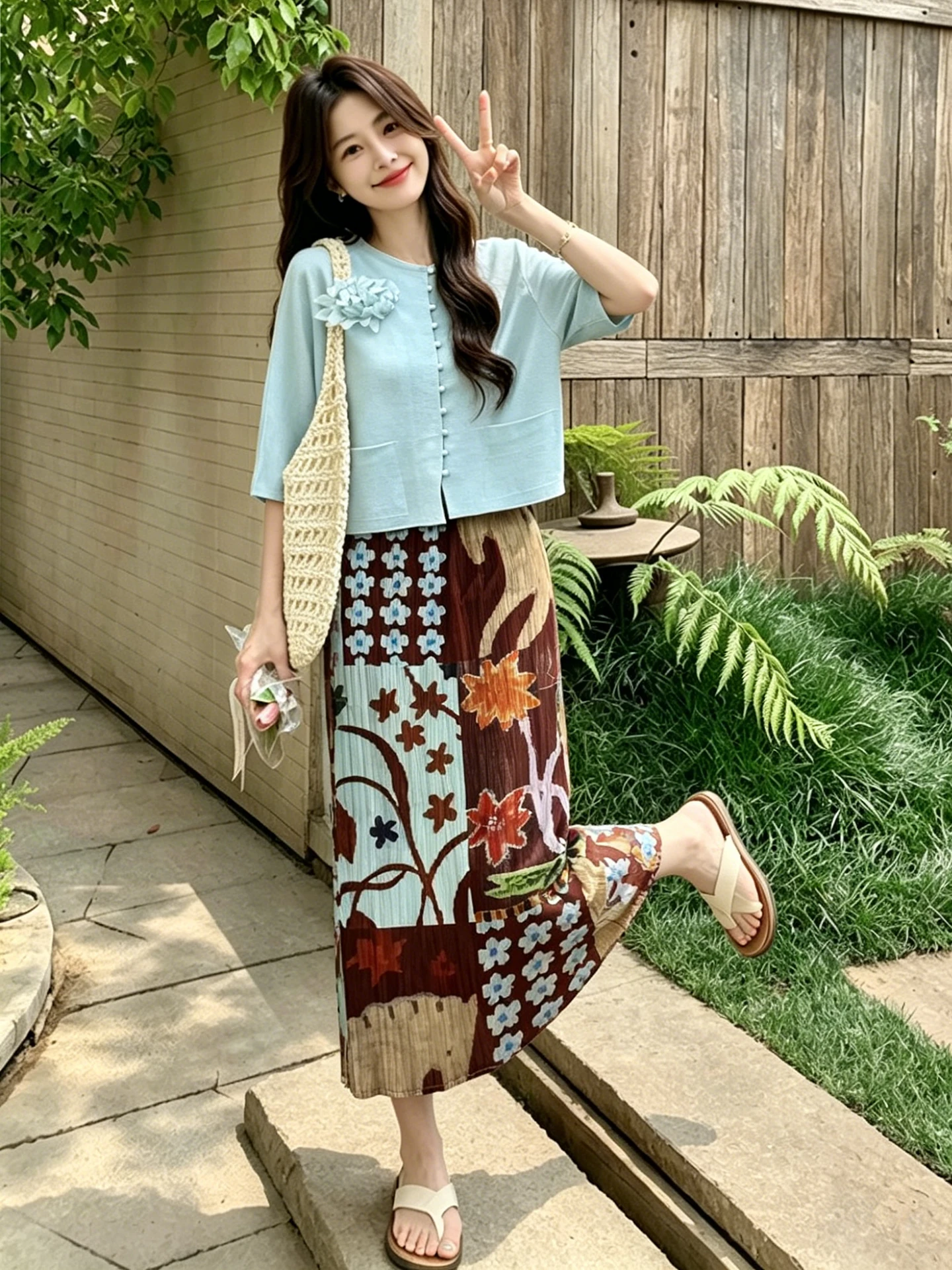 Summer Floral Print Pleated Women's Two-Piece Set Short Sleeve Top And Half-length Skirt Casual Fashion Ensemble
Summer Floral Print Pleated Women's Two-Piece Set Short Sleeve Top And Half-length Skirt Casual Fashion Ensemble