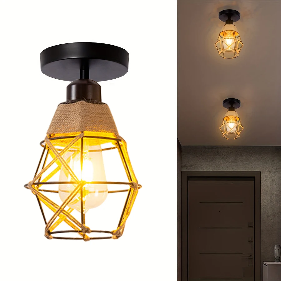 1Pc hemp rope woven retro ceiling light E27 bulb base, aisle hall balcony light fixture (without bulb)
1Pc hemp rope woven retro ceiling light E27 bulb base, aisle hall balcony light fixture (without bulb)