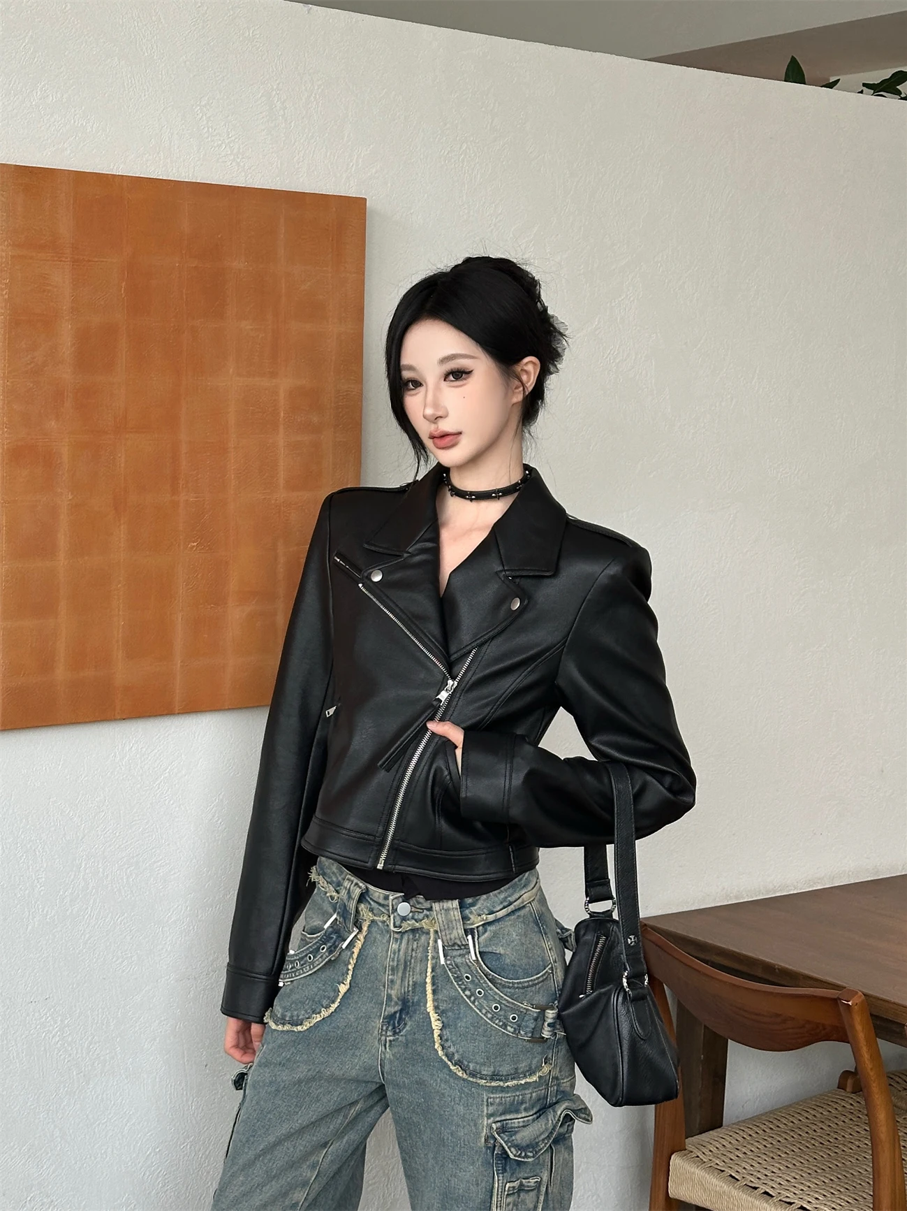 Cool ort Bla Leather Jaet Women's Motorcycle Sle Slim Fit Streetwear Autumn Winter Faion Outerwear Top Honey Peach ...
Cool ort Bla Leather Jaet Women's Motorcycle Sle Slim Fit Streetwear Autumn Winter Faion Outerwear Top Honey Peach ...