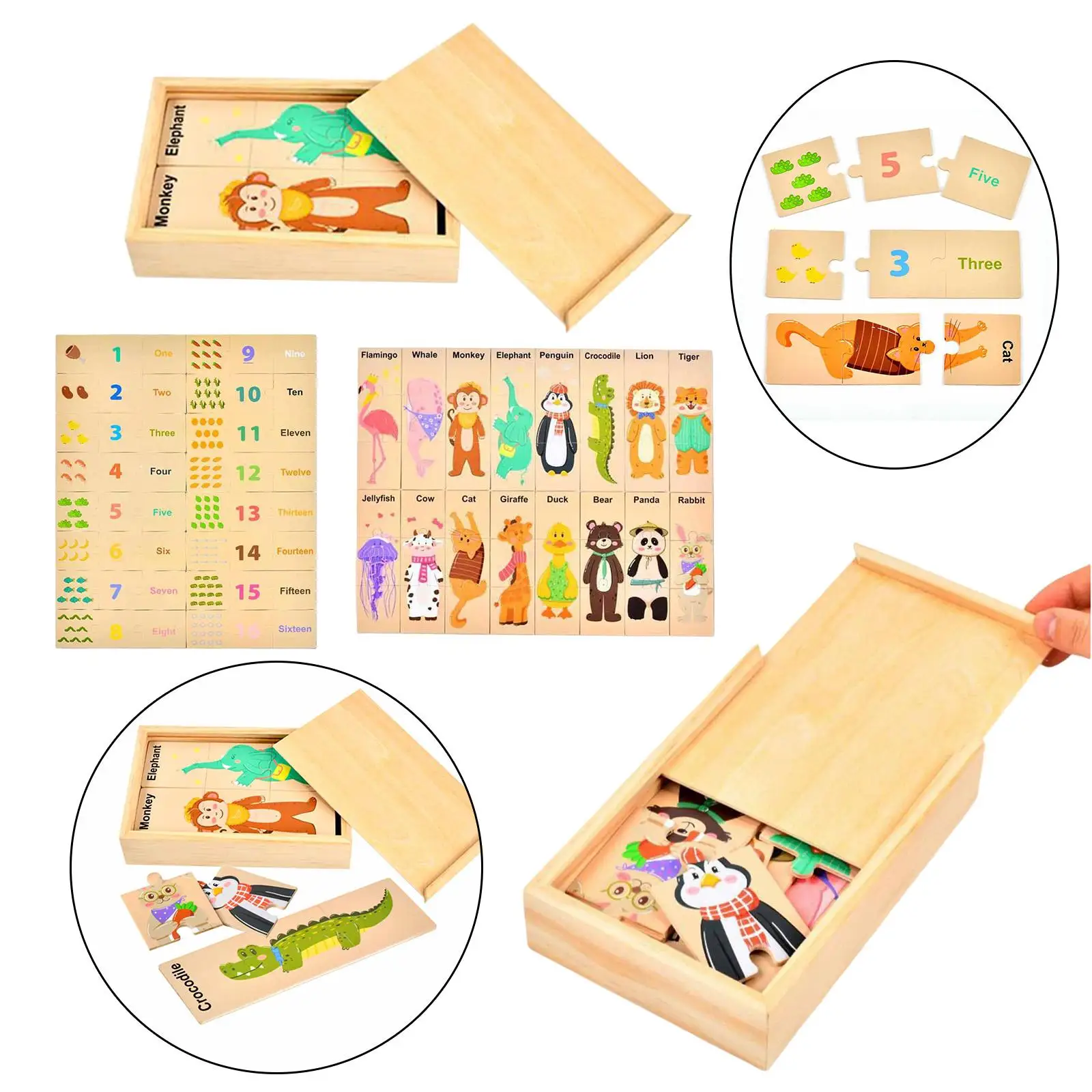 Деревянная игрушка-головоломка, развивающая игра-пазл с животными, многоразовая обучающая игрушка для детей, игра на сопоставление чисел для дошкольников
Деревянная игрушка-головоломка, развивающая игра-пазл с животными, многоразовая обучающая игрушка для детей, игра на сопоставление чисел для дошкольников